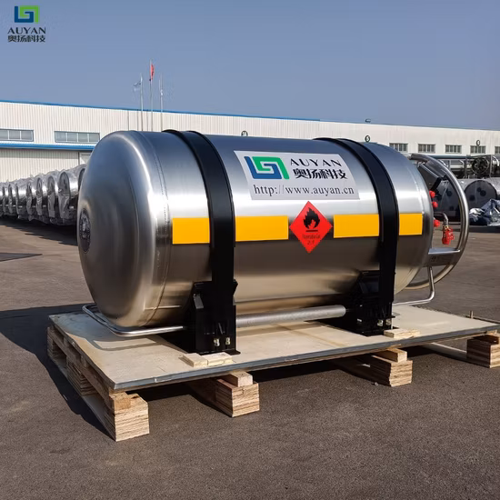 Conteneur de stockage d'azote liquide cryogénique Réservoirs de bouteilles de gaz de récipient à pression de carburant de GNL de véhicule pour des camions